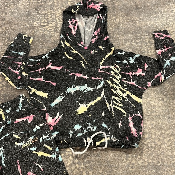 JUSTICE SOFT HOODIE JOGGER SET KIDS 7/8 - Picture 2 of 12
